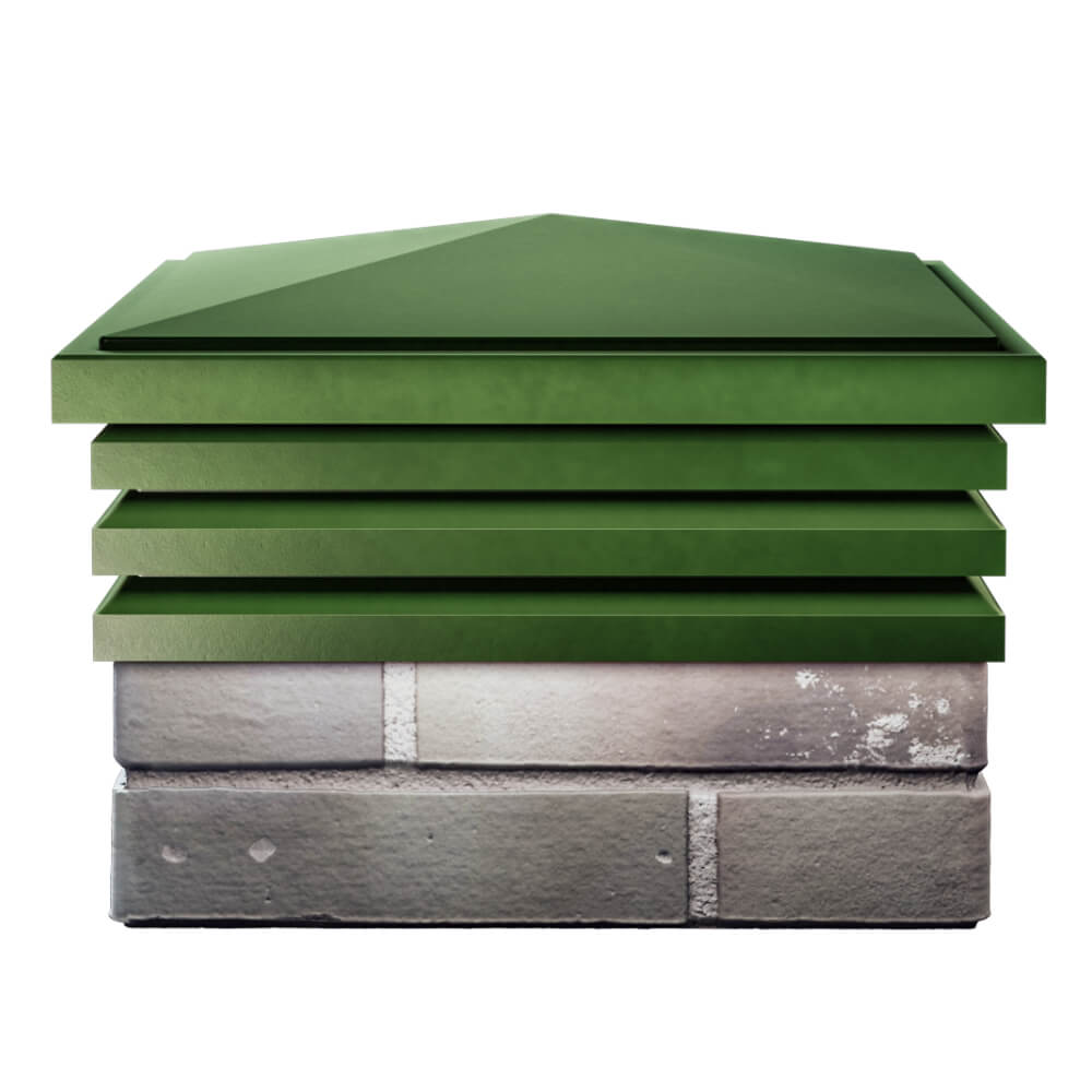 Колпак Zking Бона ХайТек Зеленый на столб 1.5х1.5 кирпича (385х385мм) Павловский Посад фото