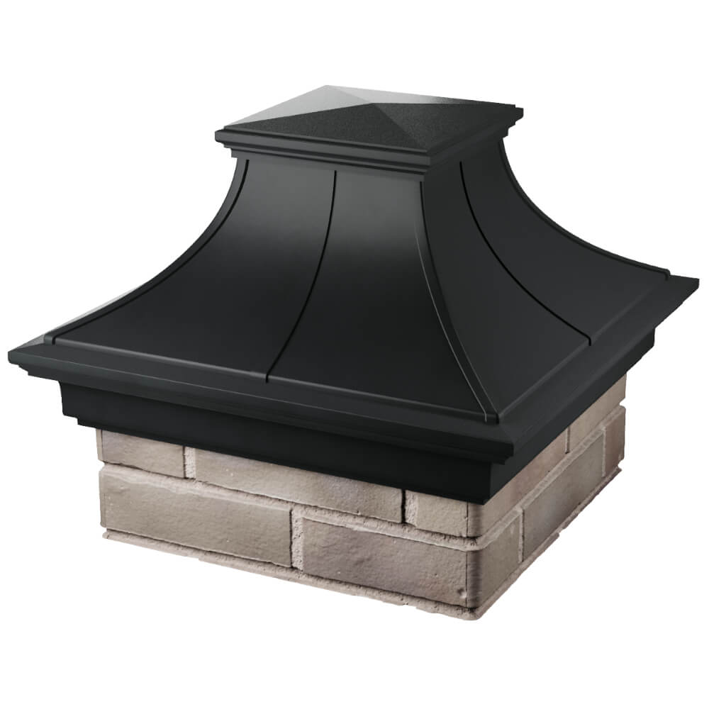 Колпак Zking Монблан Премиум Черный на столб 1.5х1.5 кирпича (385х385мм) в Павловском Посаде фото