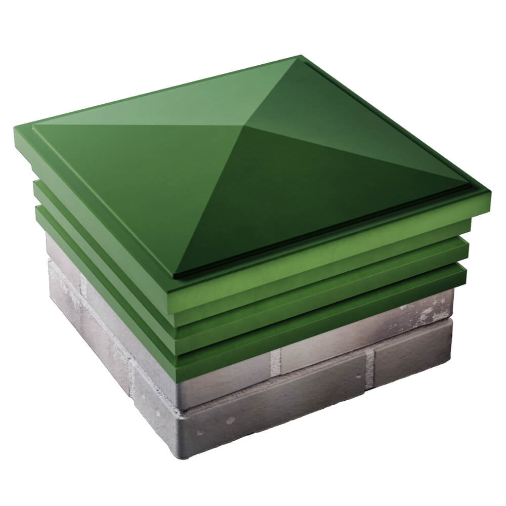 Колпак Zking Бона ХайТек Зеленый на столб 1.5х1.5 кирпича (385х385мм) в Павловском Посаде фото