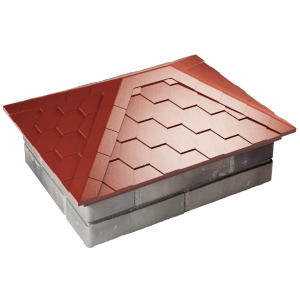 Колпак Zking Эверест Красный на столб 2х1.5 кирпича (520х390мм) Павловский Посад фото