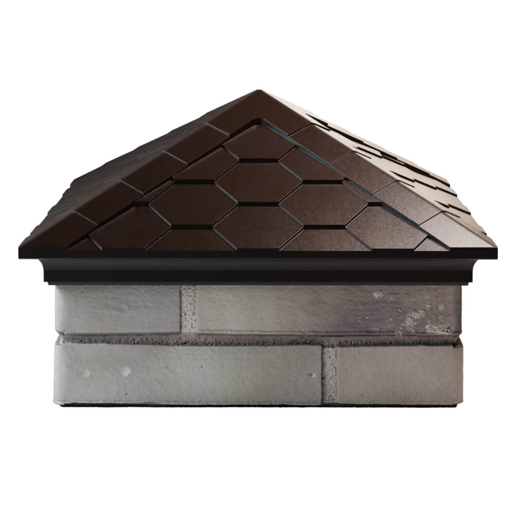 Колпак Zking Эверест Коричневый на столб 1.5х1.5 кирпича (390х390мм) Павловский Посад фото