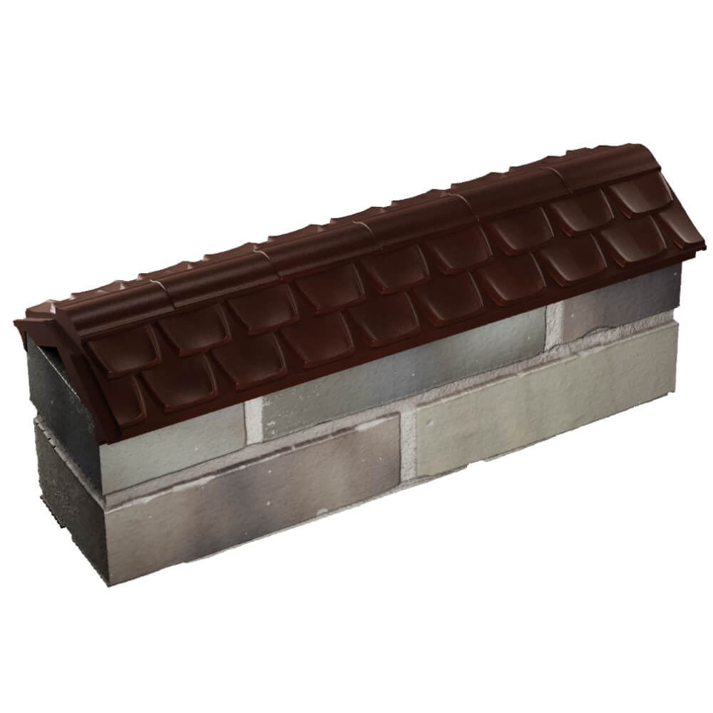 Парапет Zking Эльбрус Коричневый с посадкой на 0.5 кирпича (130мм) в Павловском Посаде фото