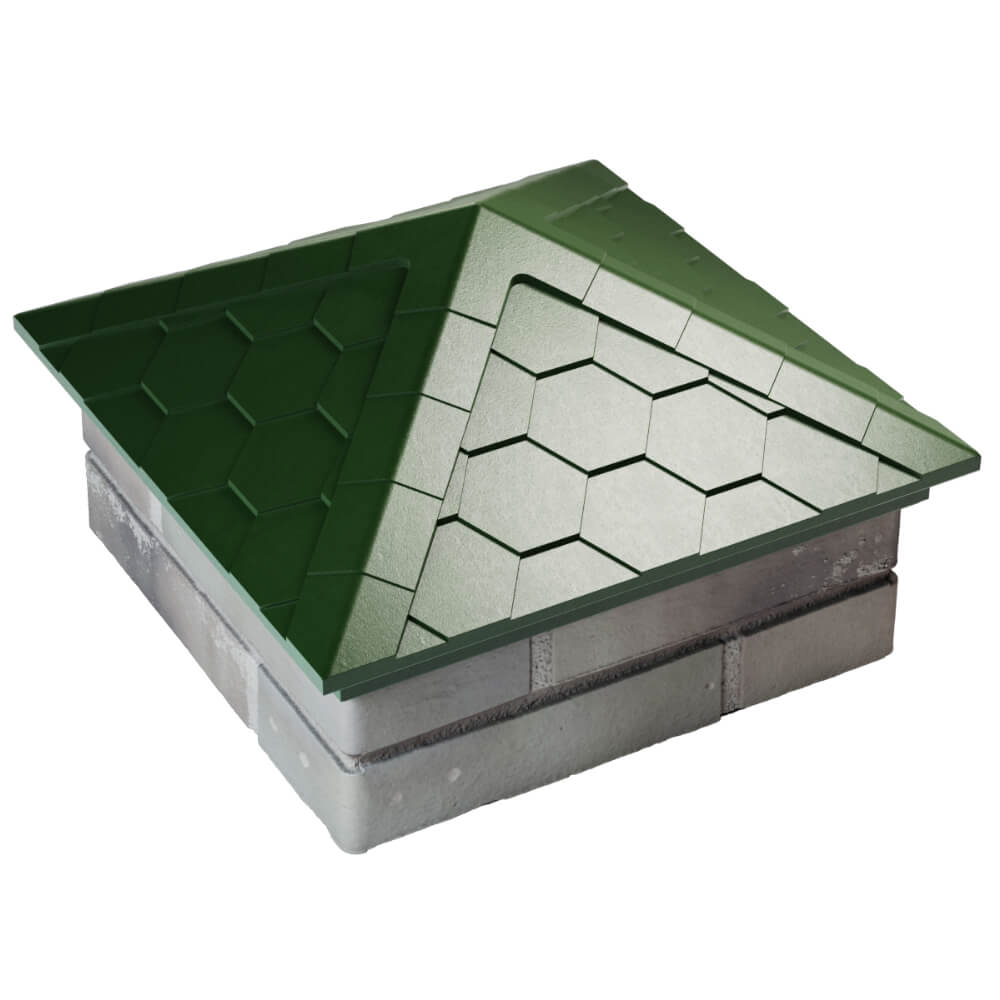 Колпак Zking Эверест Зеленый на столб 1.5х1.5 кирпича (390х390мм) в Павловском Посаде фото