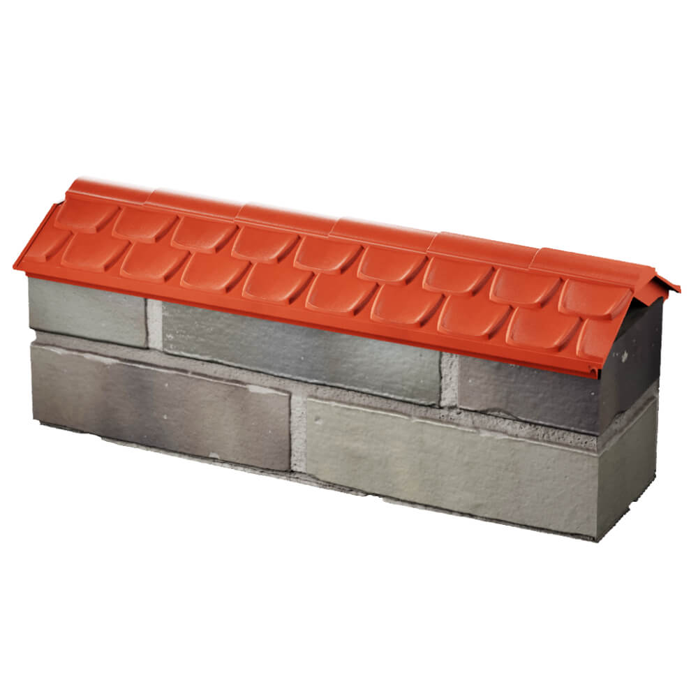 Парапет Zking Эльбрус Красный с посадкой на 0.5 кирпича (130мм) в Павловском Посаде фото