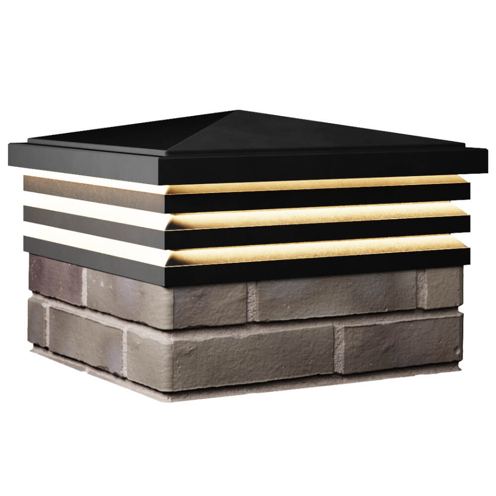 Колпак Zking Бона ХайТек Черный на столб 1.5х1.5 кирпича (385х385мм) с подсветкой в Павловском Посаде фото