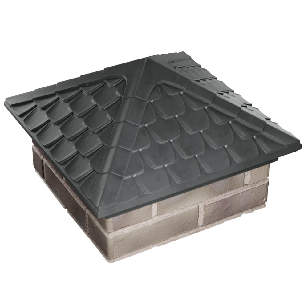 Колпак Zking Эльбрус Серый на столб 1.5х1.5 кирпича (385х385мм) в Павловском Посаде фото