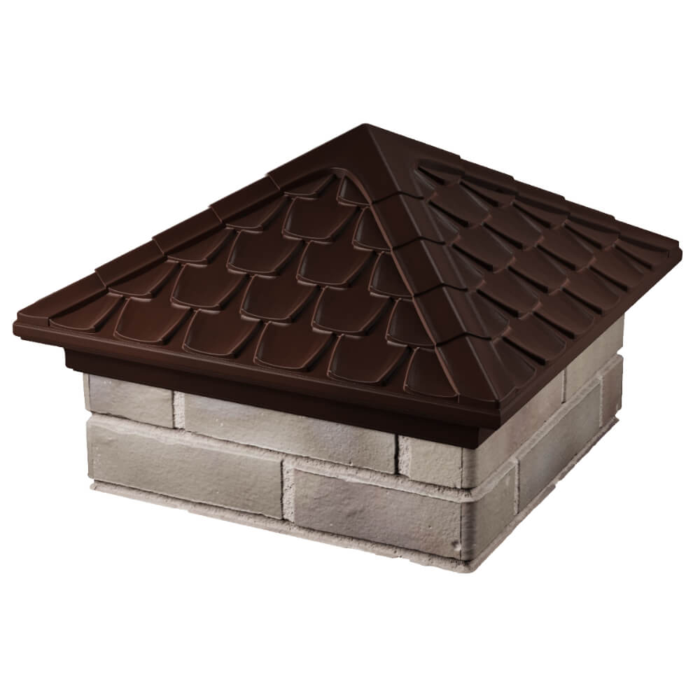 Колпак Zking Эльбрус Коричневый на столб 1.5х1.5 кирпича (385х385мм) в Павловском Посаде фото