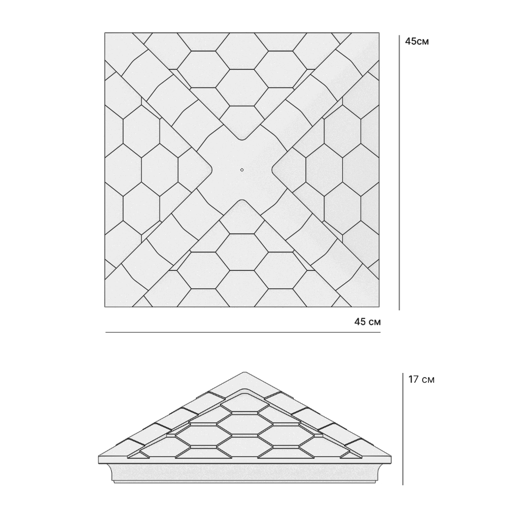 Колпак Zking Эверест Черный на столб 1.5х1.5 кирпича (390х390мм) в Павловском Посаде фото