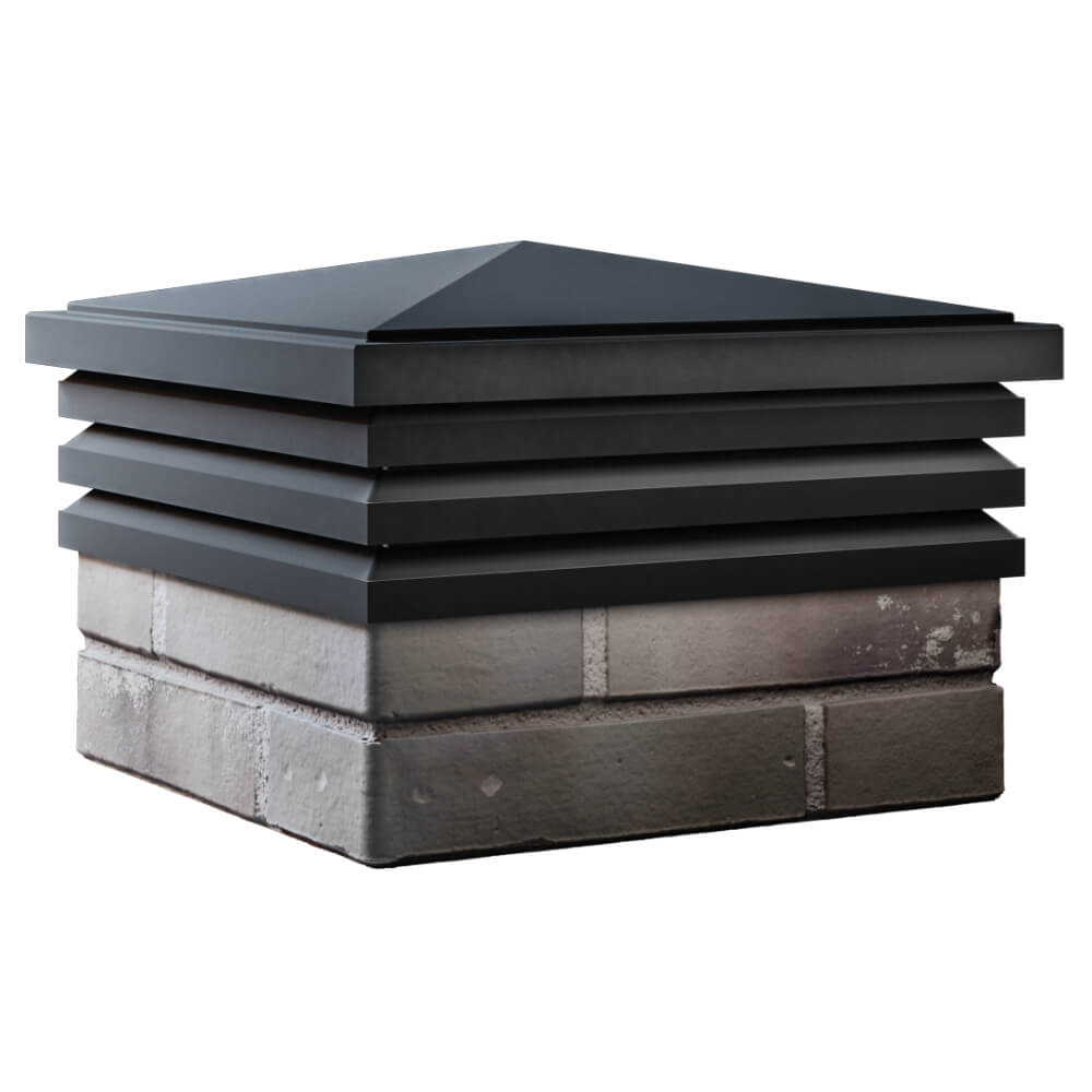 Колпак Zking Бона ХайТек Черный на столб 1.5х1.5 кирпича (385х385мм) в Павловском Посаде фото