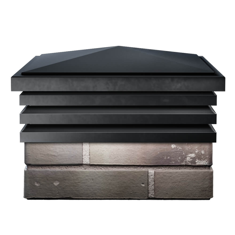 Колпак Zking Бона ХайТек Черный на столб 1.5х1.5 кирпича (385х385мм) Павловский Посад фото