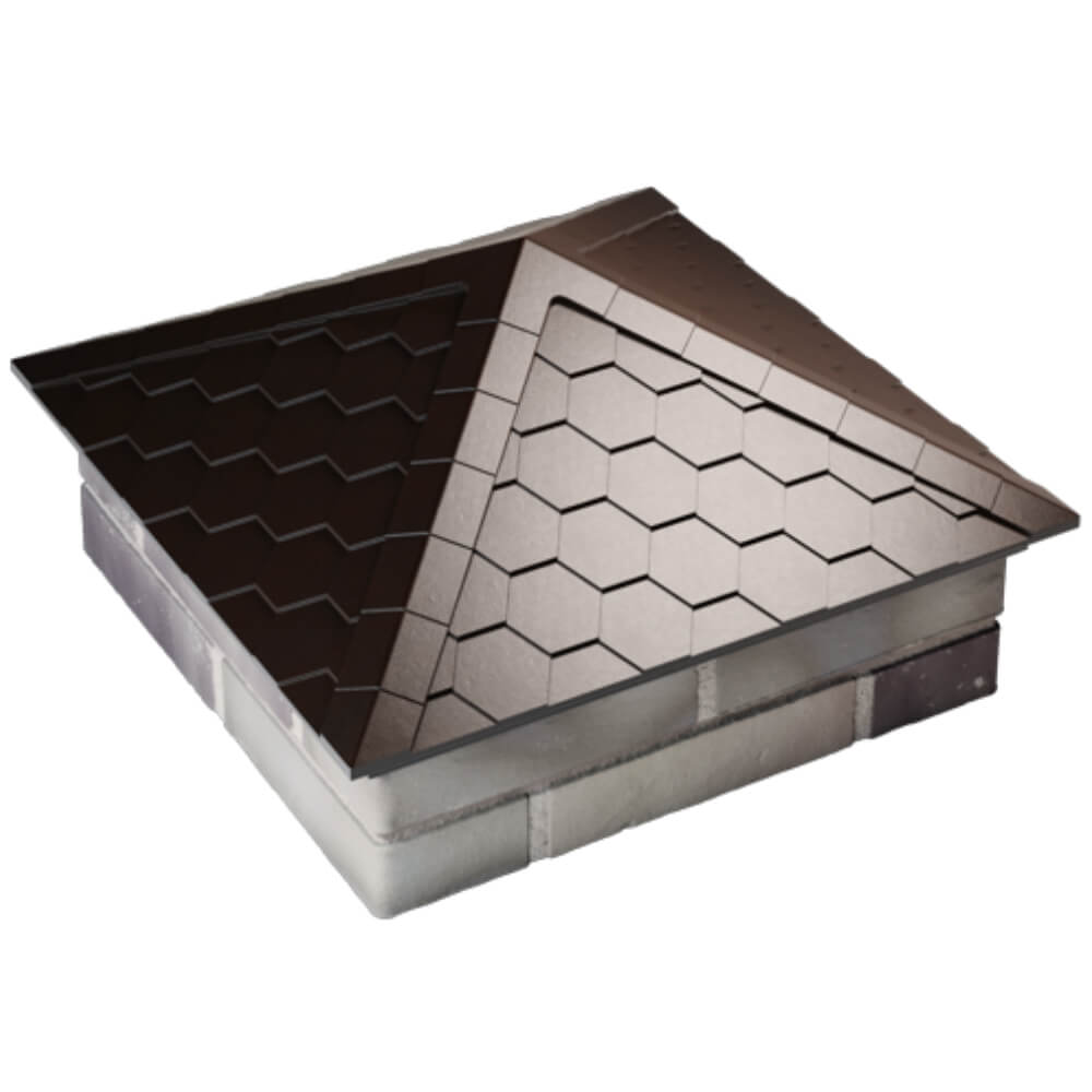 Колпак Zking Эверест Коричневый на столб 2х2 кирпича (535х535мм) Павловский Посад фото