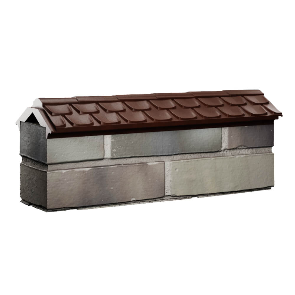 Парапет Zking Эльбрус Коричневый с посадкой на 0.5 кирпича (130мм) Павловский Посад фото