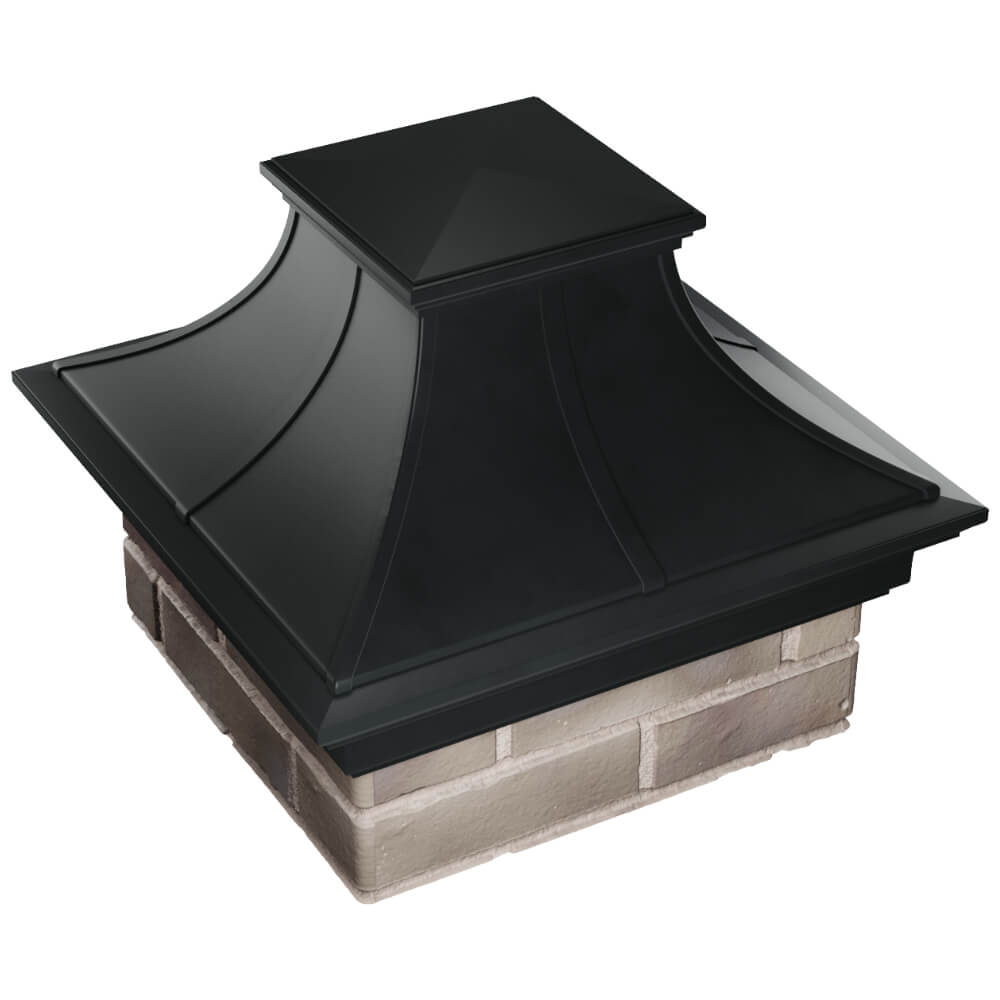 Колпак Zking Монблан Премиум Черный на столб 1.5х1.5 кирпича (385х385мм) в Павловском Посаде фото