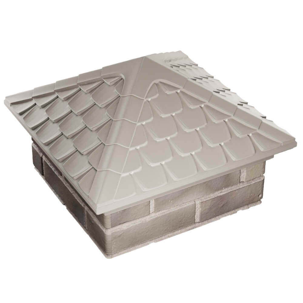 Колпак Zking Эльбрус Бежевый на столб 1.5х1.5 кирпича (385х385мм) в Павловском Посаде фото