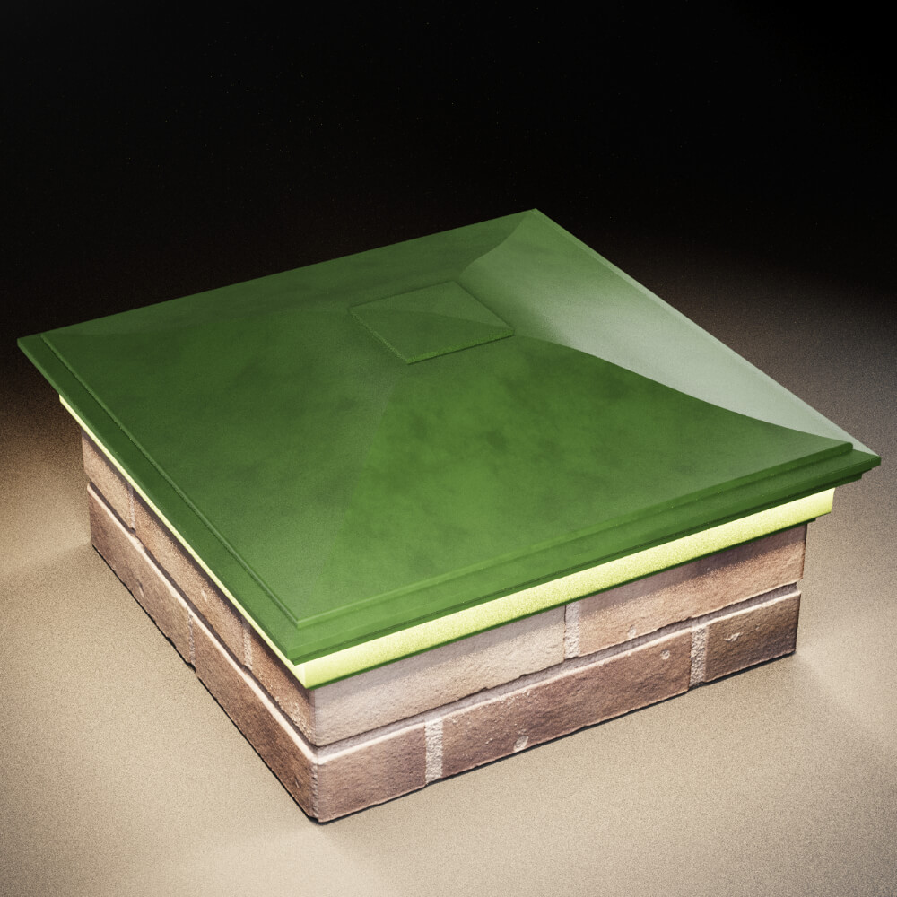 Колпак Zking Монблан Зеленый на столб 2х2 кирпича (515х515мм) c подсветкой в Павловском Посаде фото