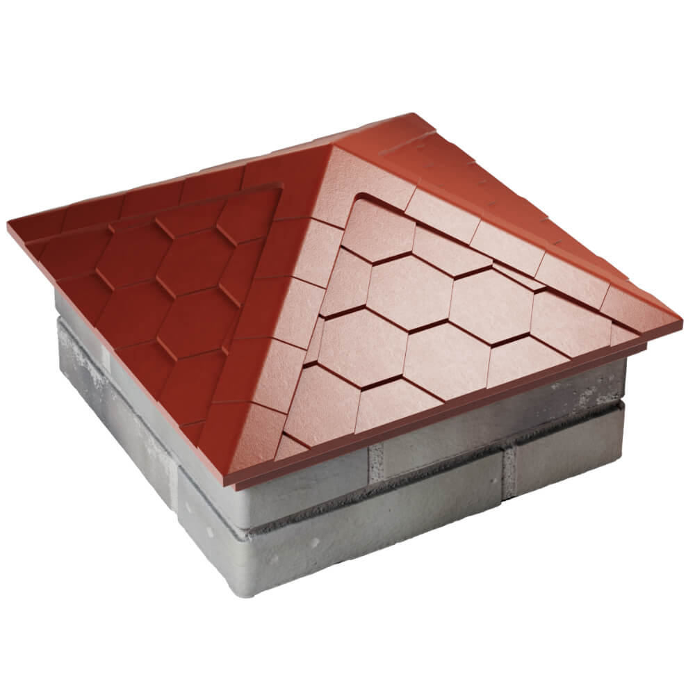 Колпак Zking Эверест Красный на столб 1.5х1.5 кирпича (390х390мм) в Павловском Посаде фото