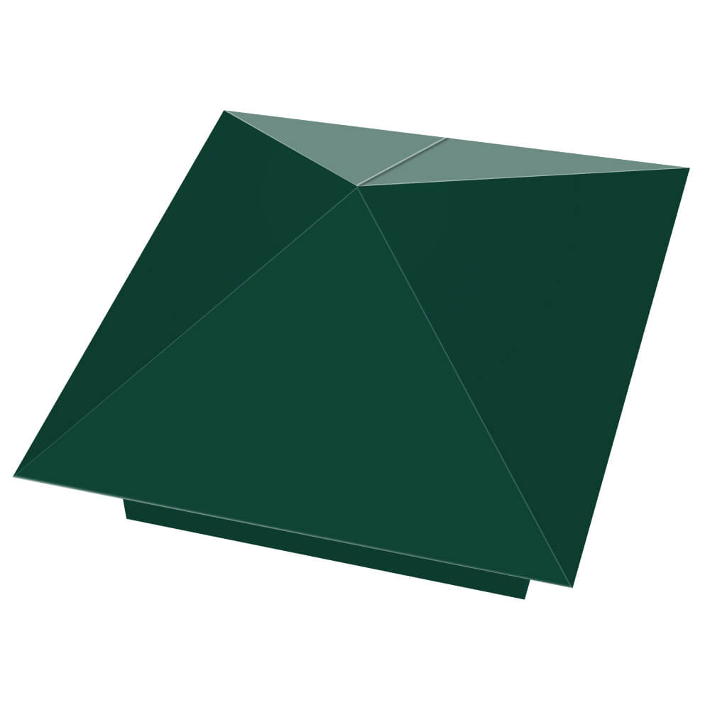 Колпак металлический 390х390мм RAL6005 Зеленый Мох заборный Павловский Посад фото