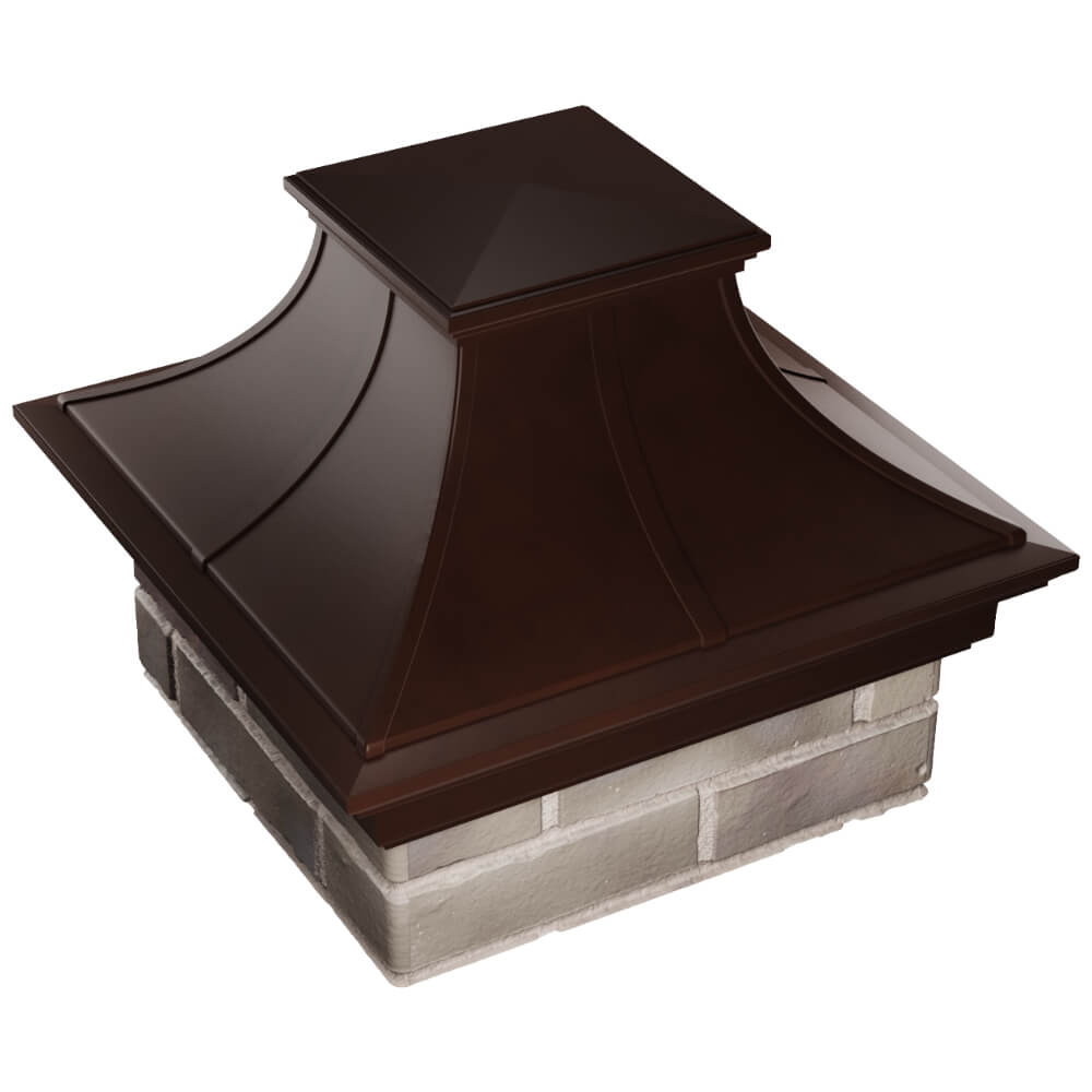 Колпак Zking Монблан Премиум Коричневый на столб 1.5х1.5 кирпича (385х385мм) в Павловском Посаде фото