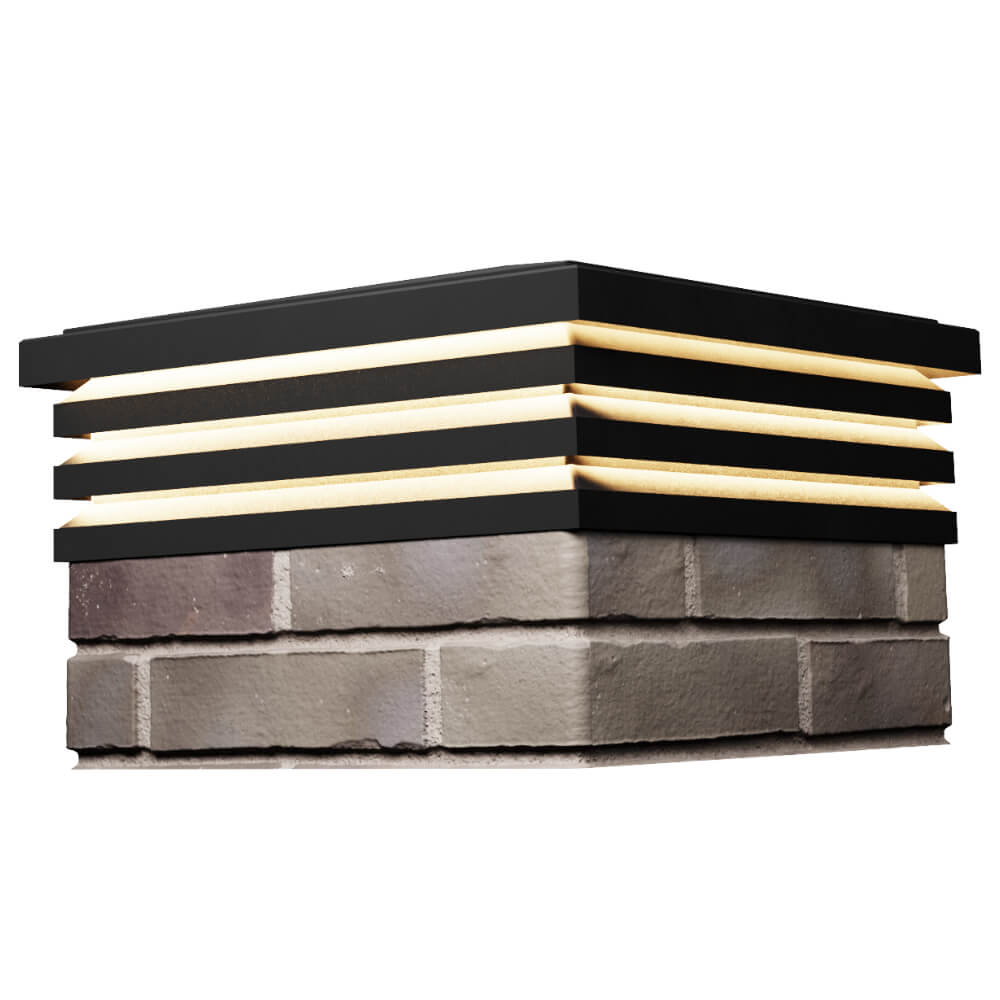 Колпак Zking Бона ХайТек Черный на столб 1.5х1.5 кирпича (385х385мм) с подсветкой в Павловском Посаде фото