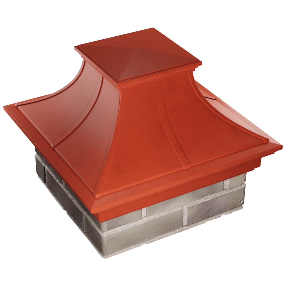Колпак Zking Монблан Премиум Красный на столб 1.5х1.5 кирпича (385х385мм) в Павловском Посаде фото