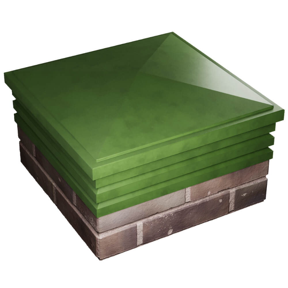 Колпак Zking Бона ХайТек Зеленый на столб 2х2 кирпича (513х513мм) в Павловском Посаде фото