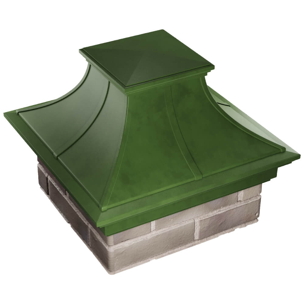 Колпак Zking Монблан Премиум Зеленый на столб 1.5х1.5 кирпича (385х385мм) в Павловском Посаде фото