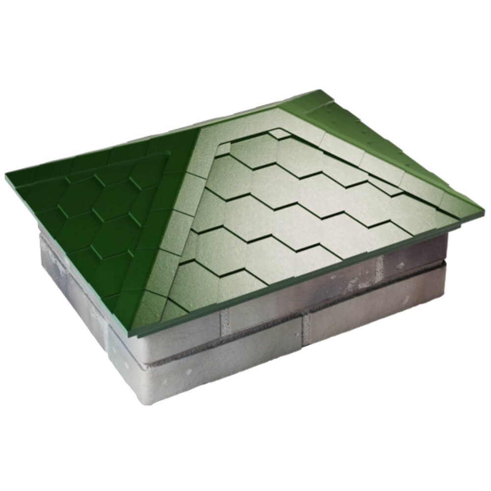 Колпак Zking Эверест Зеленый на столб 2х1.5 кирпича (520х390мм) Павловский Посад фото