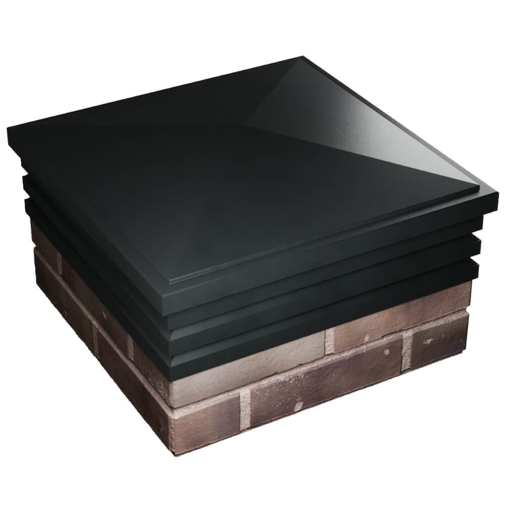 Колпак Zking Бона ХайТек Черный на столб 2х2 кирпича (513х513мм) в Павловском Посаде фото