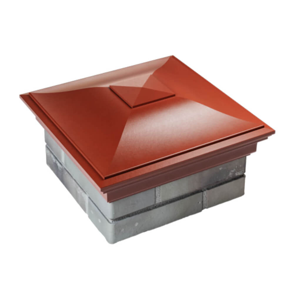 Колпак Zking Монблан Красный на столб 1.5х1.5 еврокирпича 0.7НФ (355х355мм) в Павловском Посаде фото