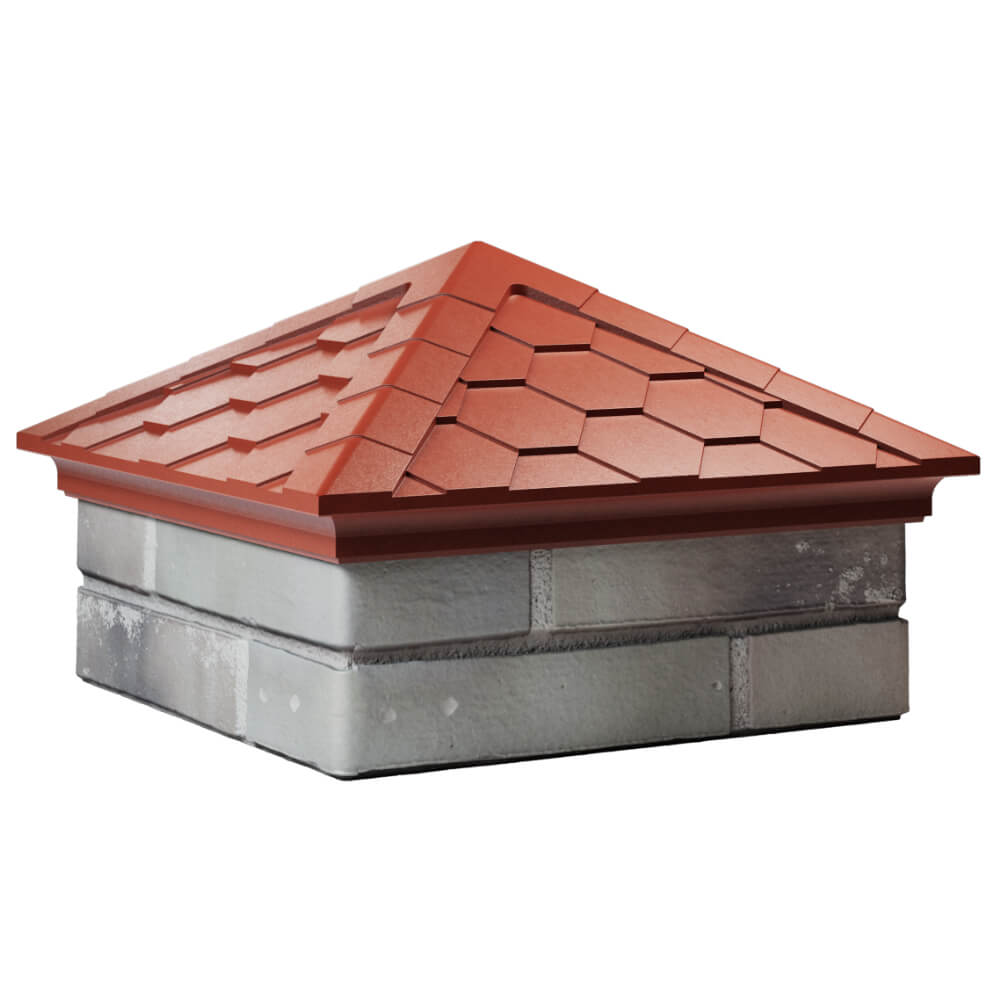 Колпак Zking Эверест Красный на столб 1.5х1.5 кирпича (390х390мм) в Павловском Посаде фото