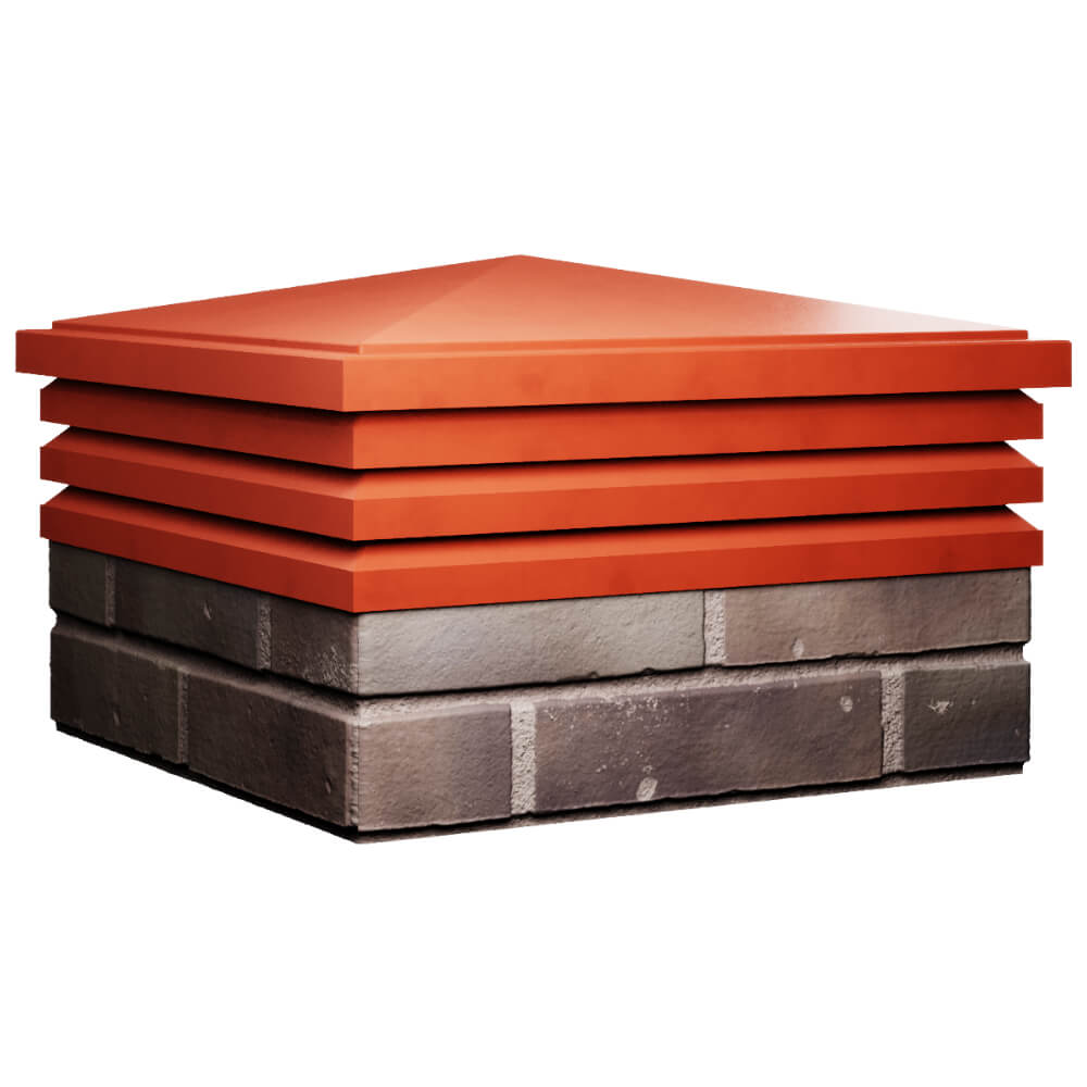 Колпак Zking Бона ХайТек Красный на столб 2х2 кирпича (513х513мм) в Павловском Посаде фото