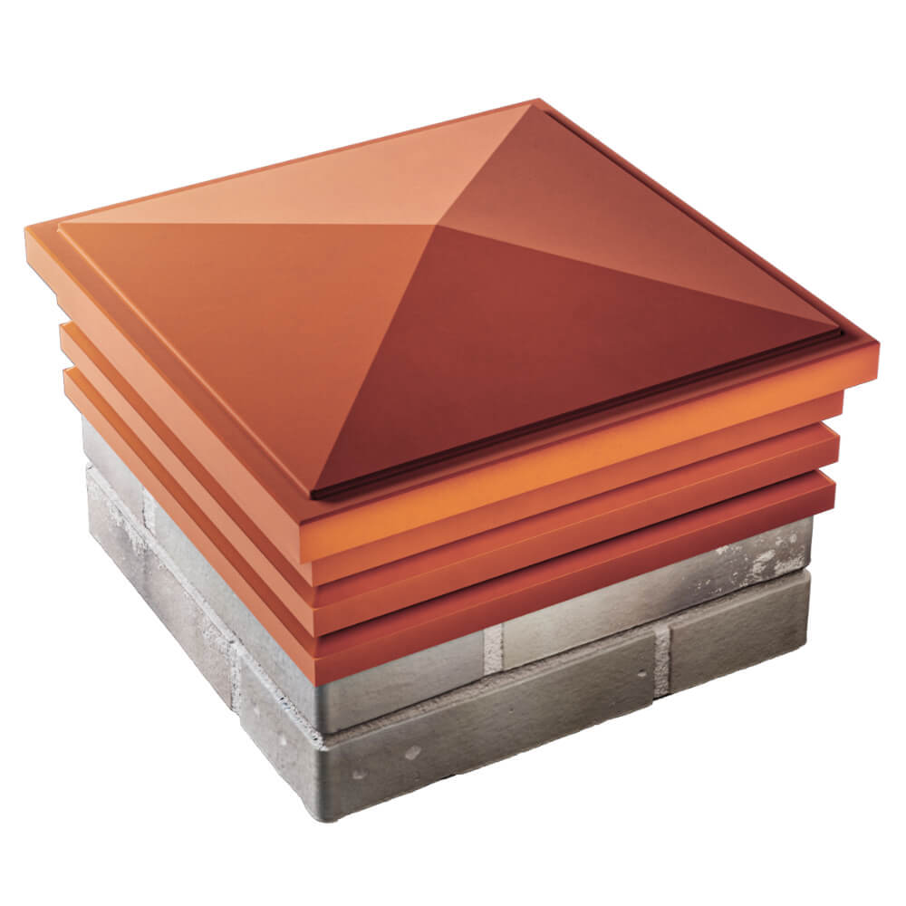 Колпак Zking Бона ХайТек Красный на столб 1.5х1.5 кирпича (385х385мм) в Павловском Посаде фото