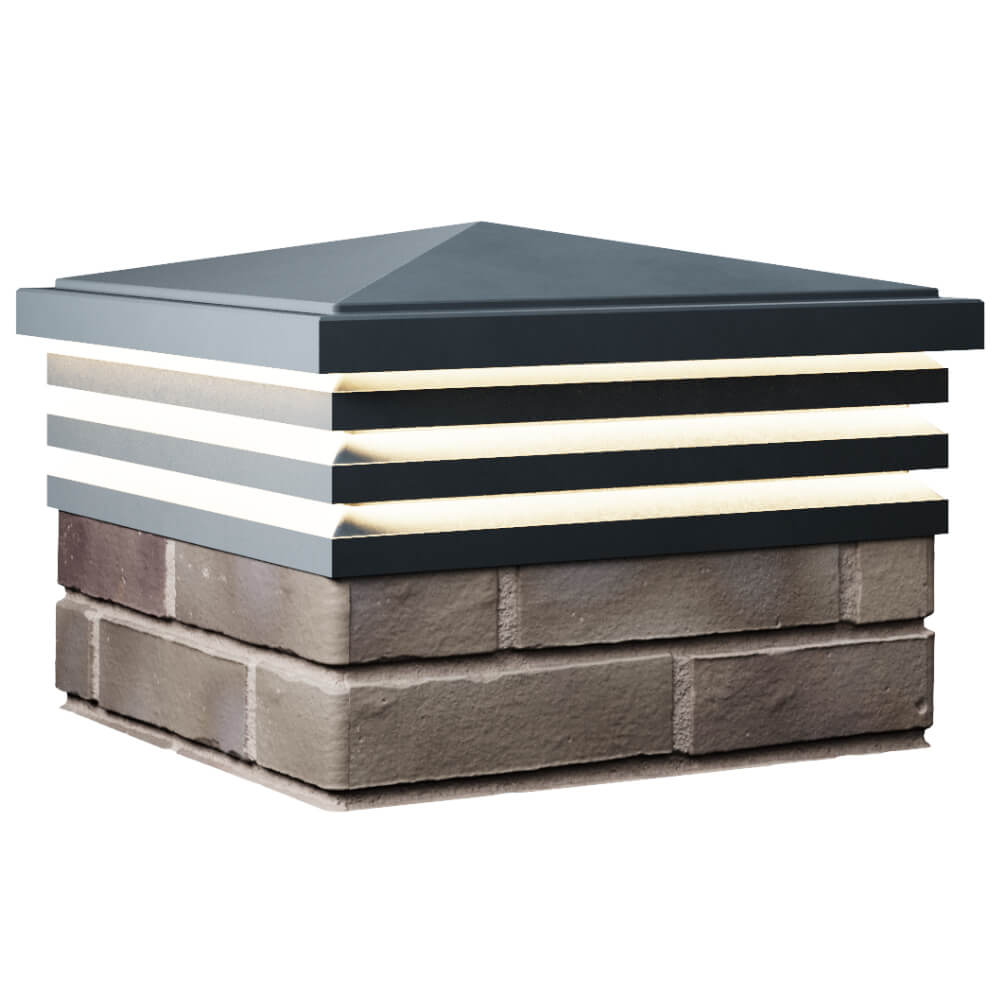 Колпак Zking Бона ХайТек Серый на столб 1.5х1.5 кирпича (385х385мм) с подсветкой в Павловском Посаде фото