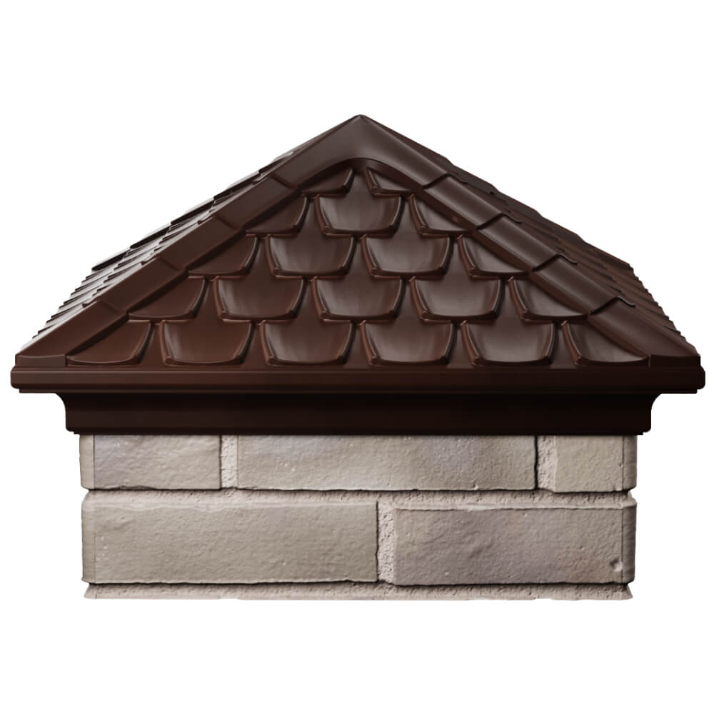 Колпак Zking Эльбрус Коричневый на столб 1.5х1.5 кирпича (385х385мм) Павловский Посад фото