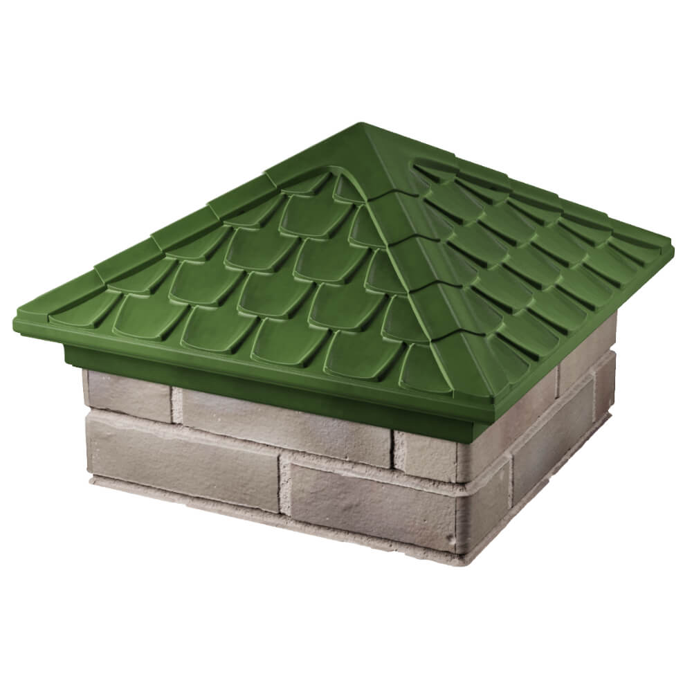 Колпак Zking Эльбрус Зеленый на столб 1.5х1.5 кирпича (385х385мм) в Павловском Посаде фото