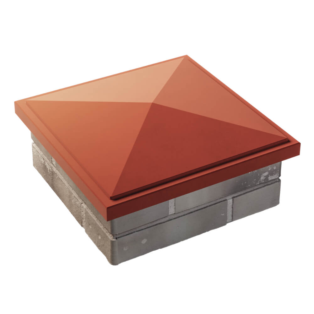 Колпак Zking БонаМоно Красный на столб 1.5х1.5 кирпича (385х385, 400х400мм) в Павловском Посаде фото