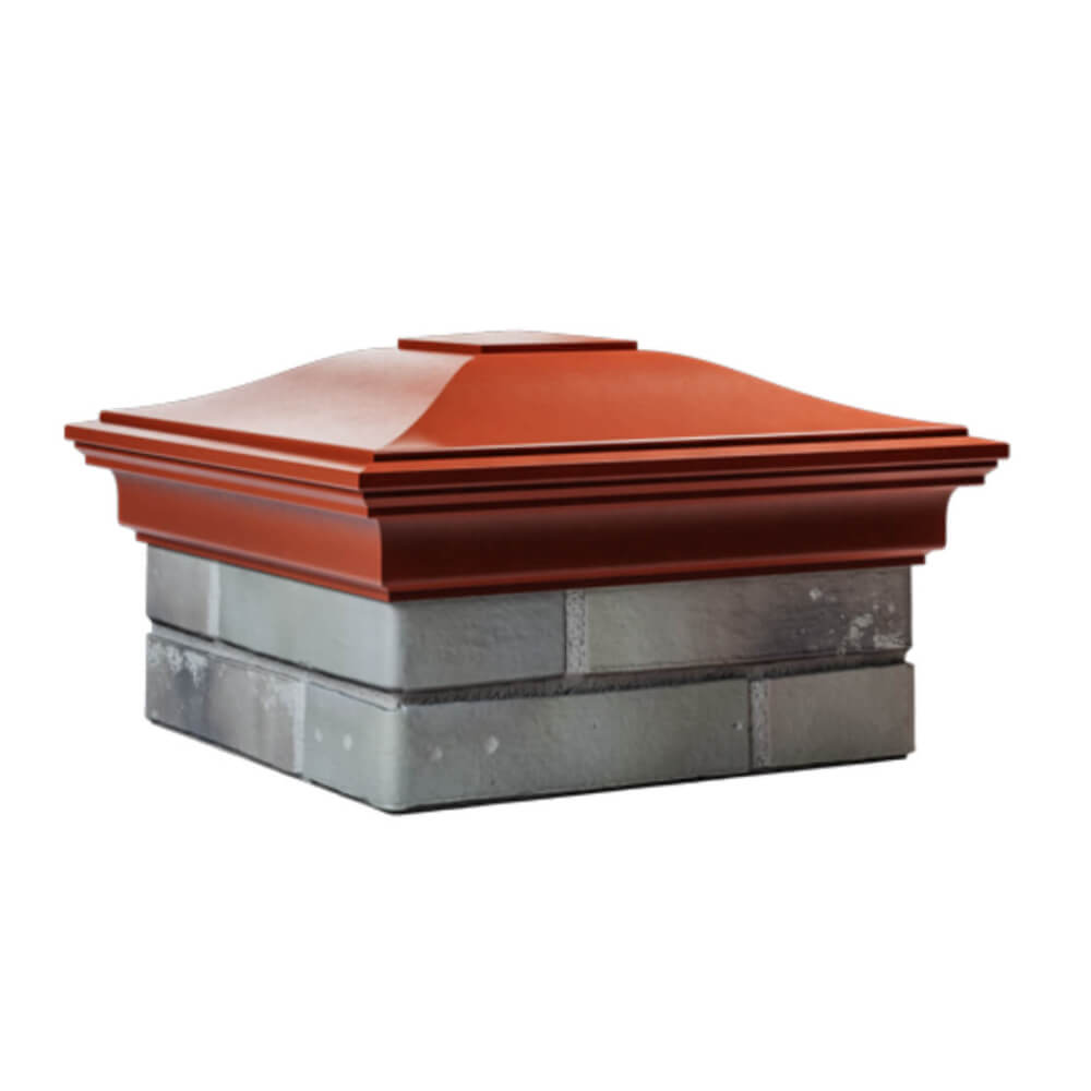 Колпак Zking Монблан Красный на столб 1.5х1.5 еврокирпича 0.7НФ (355х355мм) в Павловском Посаде фото