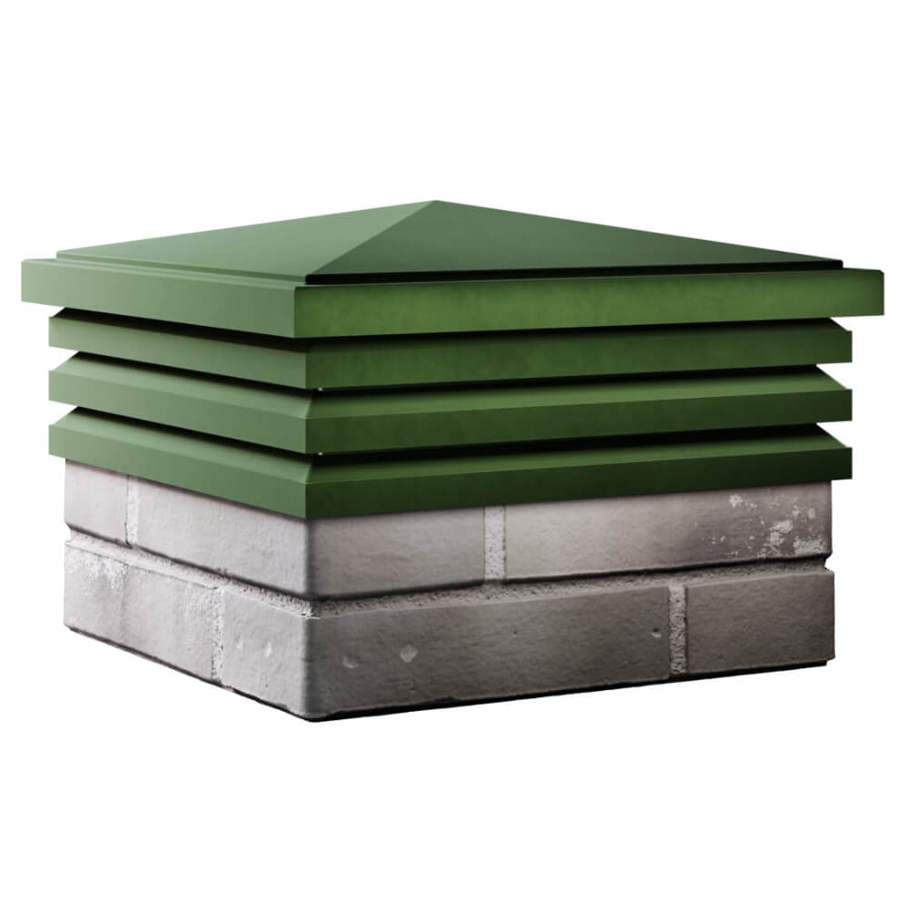 Колпак Zking Бона ХайТек Зеленый на столб 1.5х1.5 кирпича (385х385мм) в Павловском Посаде фото