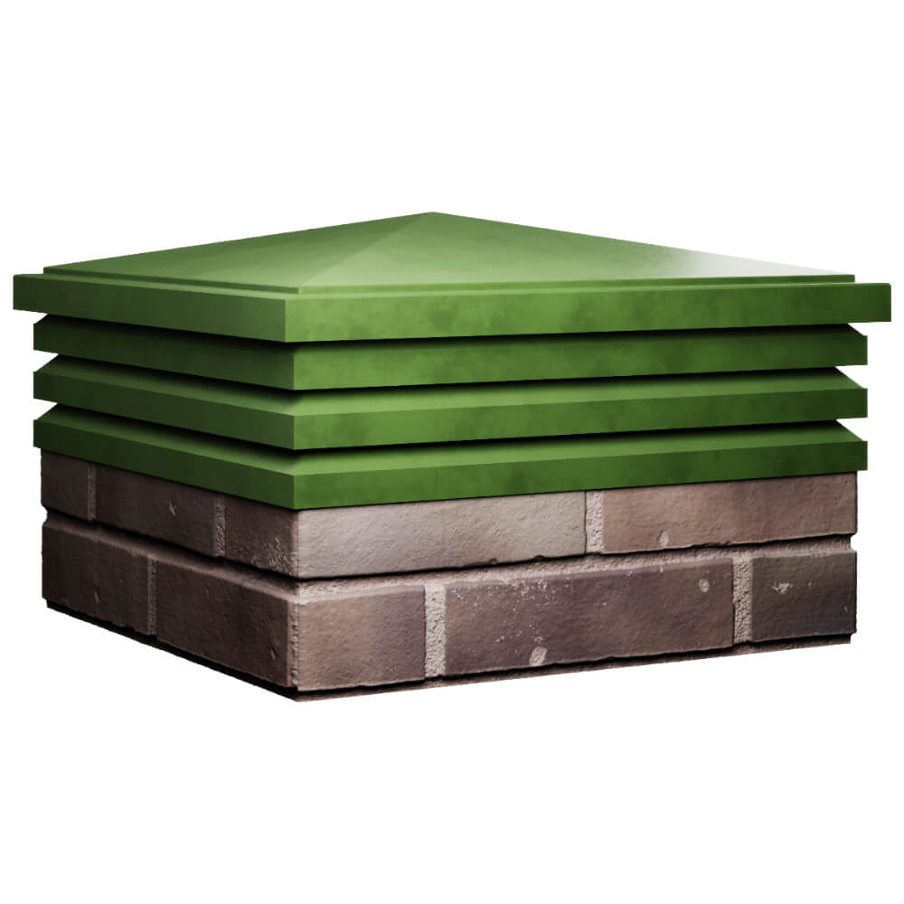 Колпак Zking Бона ХайТек Зеленый на столб 2х2 кирпича (513х513мм) в Павловском Посаде фото