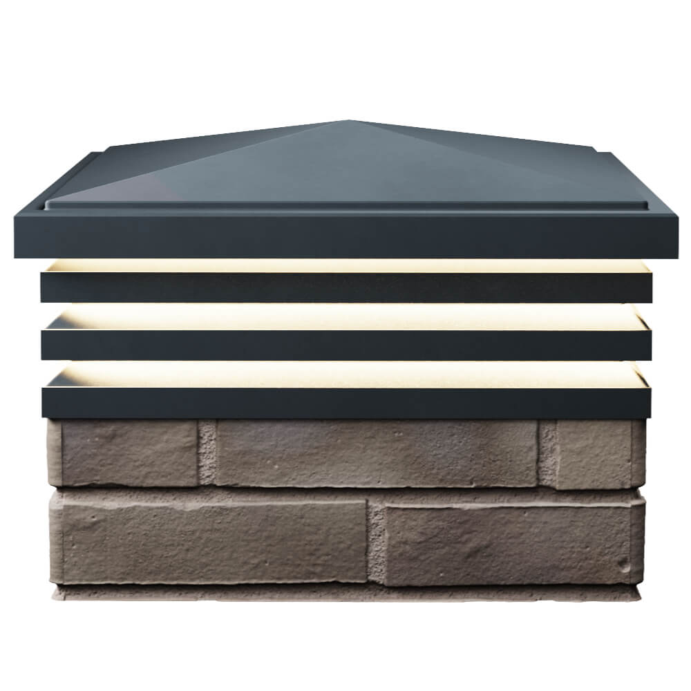 Колпак Zking Бона ХайТек Серый на столб 1.5х1.5 кирпича (385х385мм) с подсветкой в Павловском Посаде фото