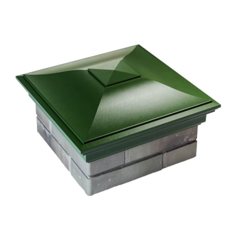 Колпак Zking Монблан Зеленый на столб 1.5х1.5 еврокирпича 0.7НФ (355х355мм) в Павловском Посаде фото