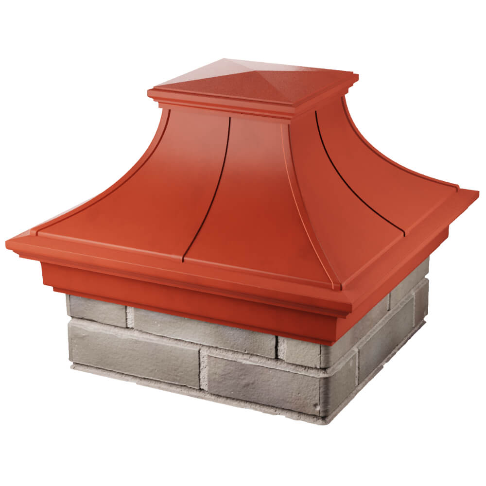 Колпак Zking Монблан Премиум Красный на столб 1.5х1.5 кирпича (385х385мм) в Павловском Посаде фото