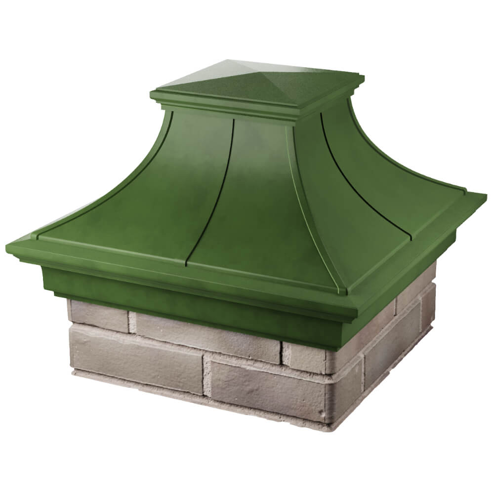 Колпак Zking Монблан Премиум Зеленый на столб 1.5х1.5 кирпича (385х385мм) в Павловском Посаде фото
