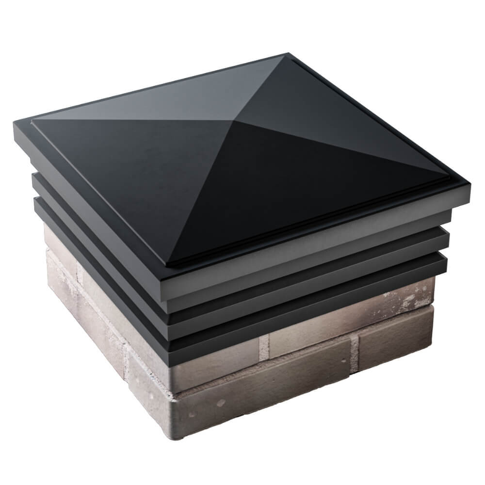 Колпак Zking Бона ХайТек Черный на столб 1.5х1.5 кирпича (385х385мм) в Павловском Посаде фото