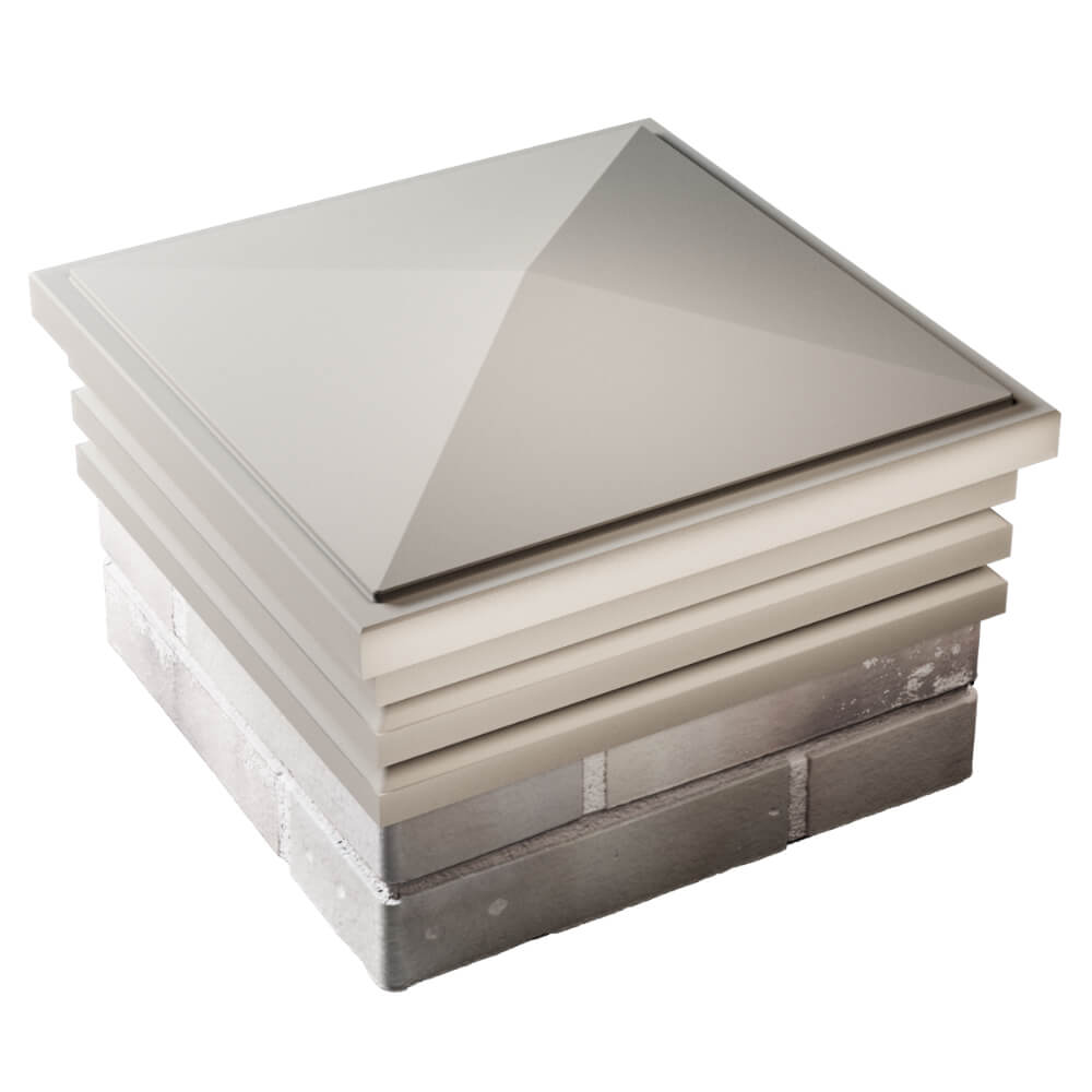 Колпак Zking Бона ХайТек Бежевый на столб 1.5х1.5 кирпича (385х385мм) в Павловском Посаде фото