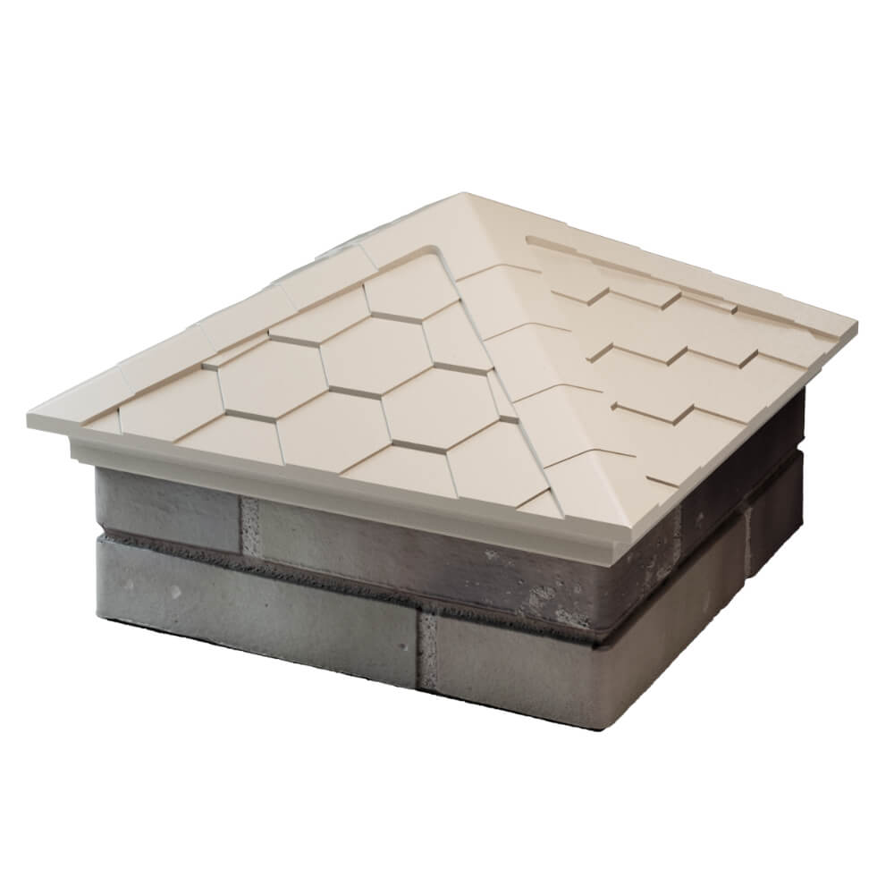 Колпак Zking Эверест Бежевый на столб 1.5х1.5 кирпича (390х390мм) в Павловском Посаде фото