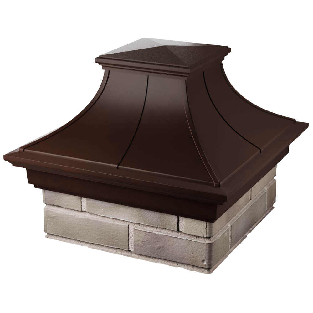 Колпак Zking Монблан Премиум Коричневый на столб 1.5х1.5 кирпича (385х385мм) в Павловском Посаде фото