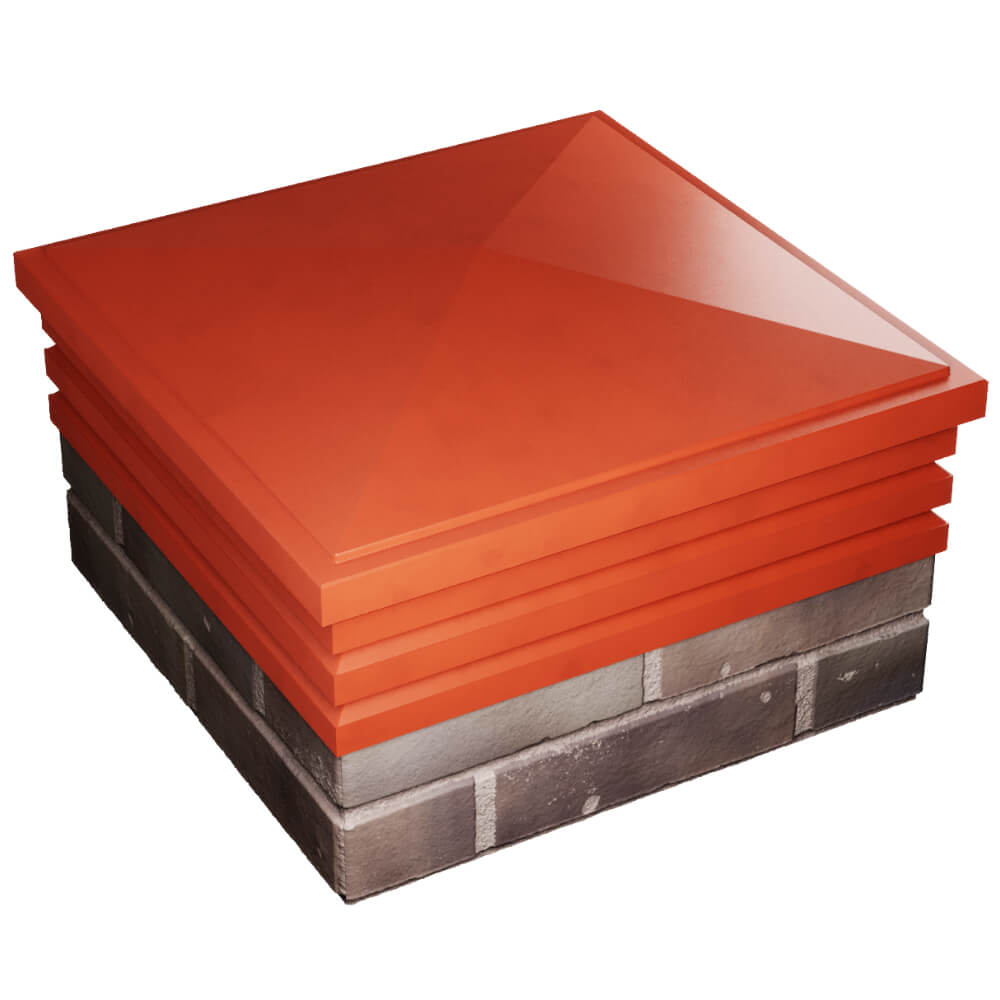 Колпак Zking Бона ХайТек Красный на столб 2х2 кирпича (513х513мм) в Павловском Посаде фото