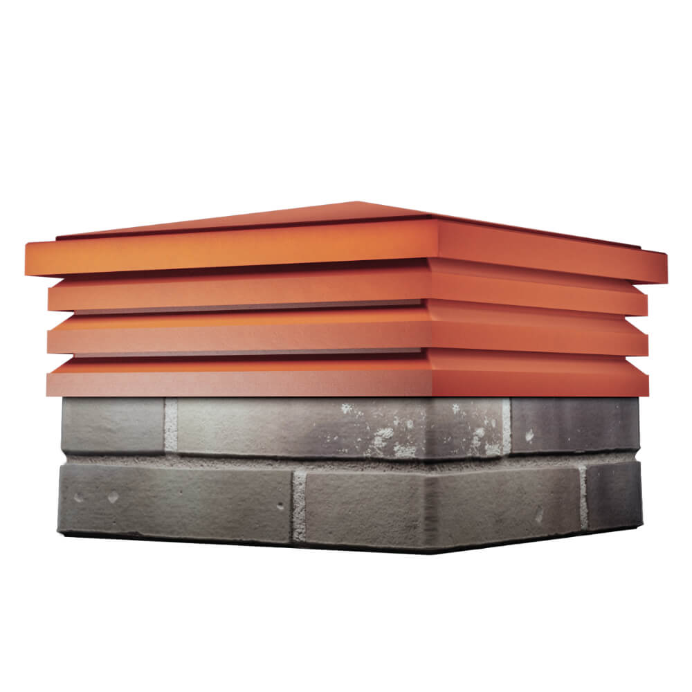 Колпак Zking Бона ХайТек Красный на столб 1.5х1.5 кирпича (385х385мм) в Павловском Посаде фото