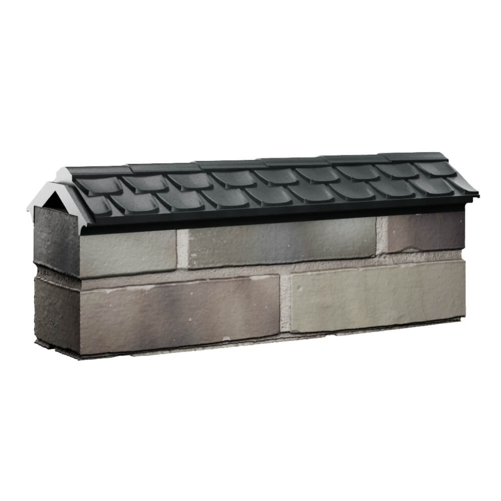 Парапет Zking Эльбрус Черный с посадкой на 0.5 кирпича (130мм) Павловский Посад фото